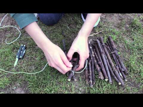 Part of a video titled How to Make a Raft out of Sticks for Kids - YouTube