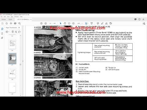 Kubota Tractor L35 Front Loader TL720 Backhoe BT900 Workshop Manual