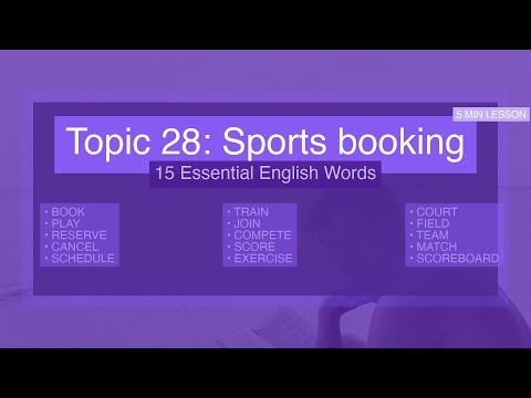 Topic 28: Sports booking — Courts and fields | Learn 5-Minute English Fast with MD