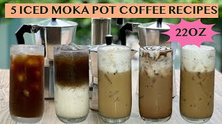 START YOUR SLOW BAR CAFE WITH MOKA POTS: RECIPES FOR 5 CLASSIC ICED COFFEE DRINKS - 22OZ CUPS