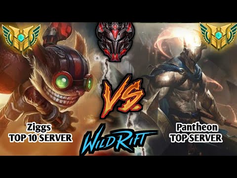 TOP Server Ziggs Vs Main Pantheon Mid Gameplay, Hard carry in High elo Rank - Wild Rift