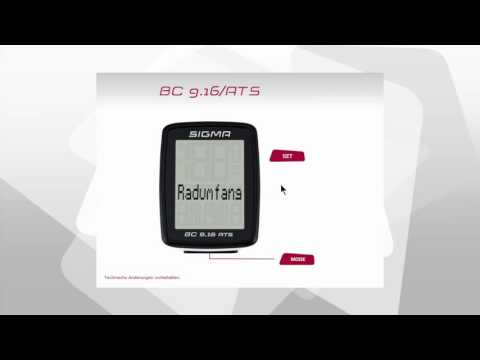 SIGMA SPORT // BC 9.16/ATS // Einstellungen