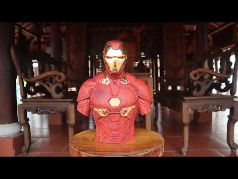 How to Carve Iron Man Mark L - Sculpture Timelapse - Woodart Vietnam