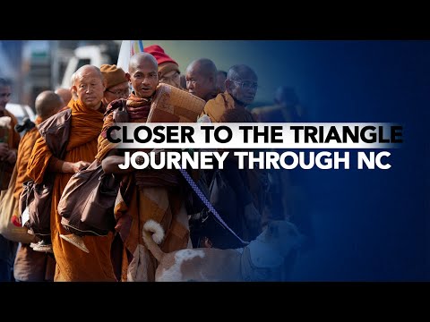 Walk for Peace: Buddhist Monks approach the Triangle