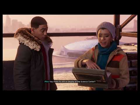 Miles Morales meeting Phin on the rooftop