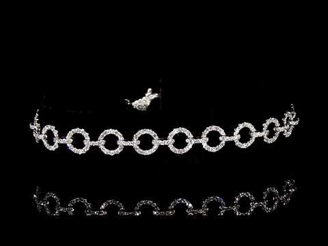 18k White Gold 1.72ct (TDW) Cluster Diamond Round Rings Bracelet