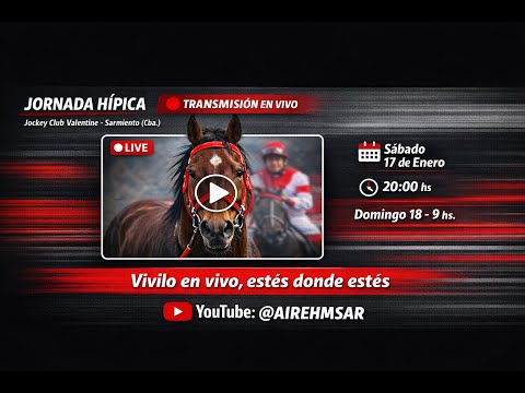 DOMINGO 18/01/2026 - JOCKEY CLUB VALENTINE, SARMIENTO (CBA.)- ESPECTACULAR JORNADA - 13 CARRERAS