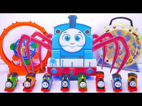 🚂💙 Thomas & Friends Track Toys Collection ASMR | Spider Thomas in Action Town 🚂🌈 Epic Toy Battle
