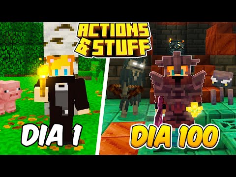 Sobreviví 100 Días en Minecraft BEDROCK HARDCORE + Actions & Stuff