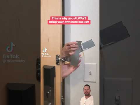 Get Past Any Hotel Door Lock Using A Rubberband 😳 #shorts #locks #security #doors #locksmith