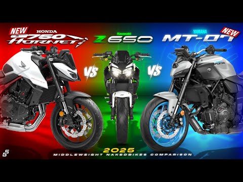 2025 Budget Middleweight Nakedbike Showdown! ┃ Yamaha MT-07 vs Honda CB750 Hornet vs Z650
