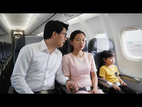 Tu Diep and little Nhi’s first time on a plane - James became the busiest man on the entire flight