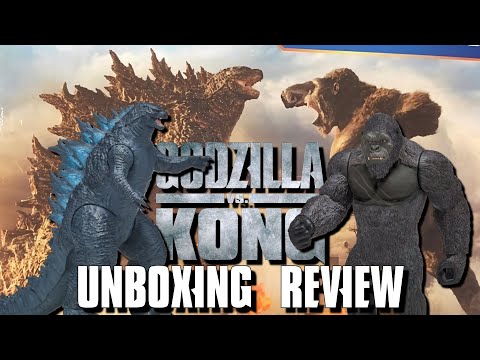 Playmates Giant Godzilla and Kong Unboxing Review - Godzilla VS Kong