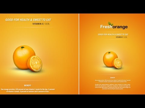 Photoshop Tutorial Clean And Minimal Poster Fresh Orange