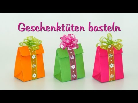 basteln mit Papier: Papiertüten / Geschenktüten falten, DIY