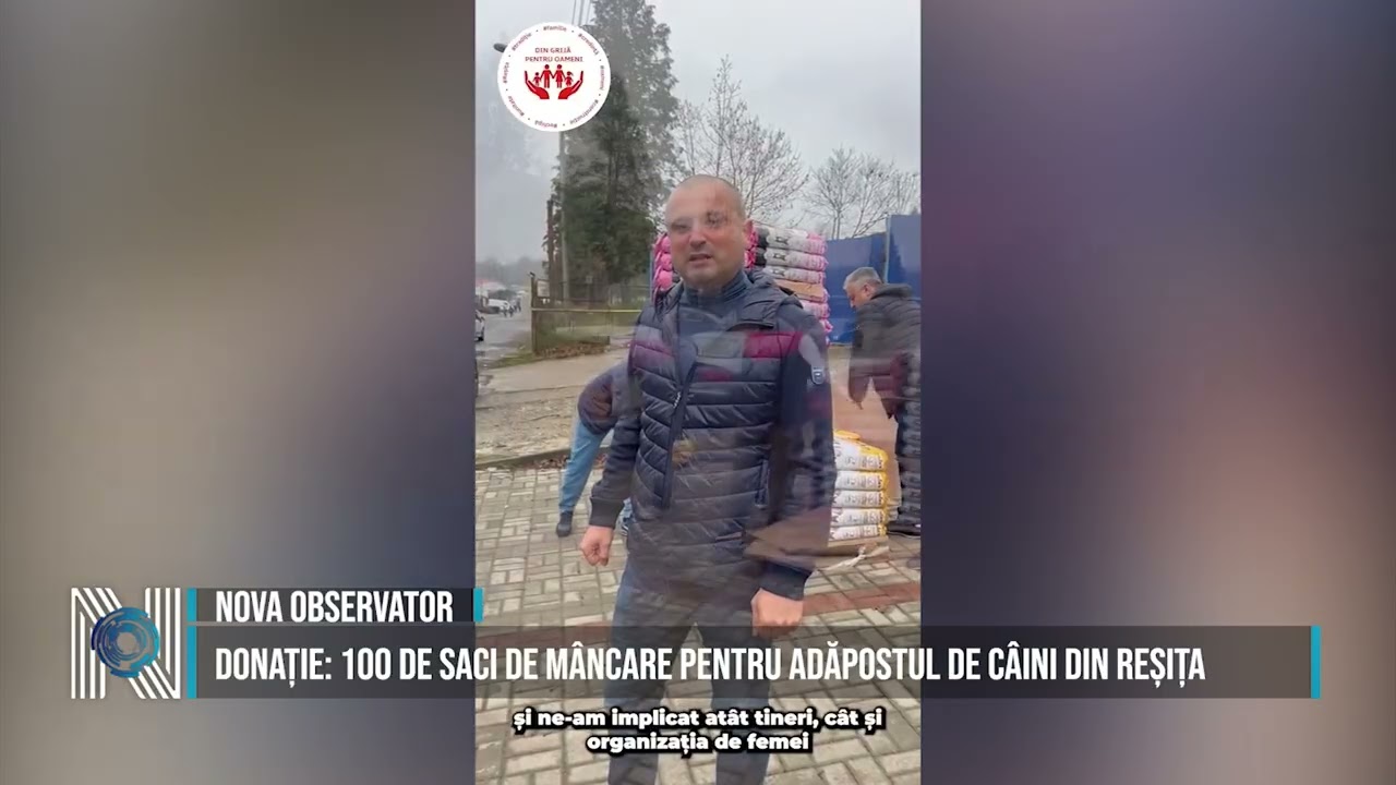 DONAȚIE: 100 DE SACI DE MÂNCARE PENTRU ADĂPOSTUL DE CÂINI DIN REȘIȚA