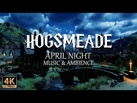 A Calm April Night in Hogsmeade | 4K Harry Potter Music & Ambience