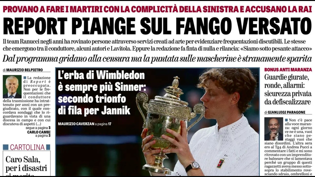 RASSEGNA STAMPA 13 LUGLIO 2026. QUOTIDIANI NAZIONALI ITALIANI  PRIME PAGINE DEI GIORNALI DI OGGI.