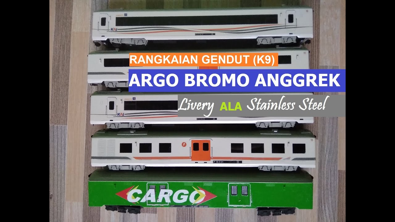 Miniatur Kereta Api Argo Bromo Anggrek Livery Stainless Steel | Miniatur Kereta Api