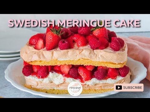 How to bake Swedish Meringue Cake or Pinocchio Cake | Uses whole eggs | Fresh berries