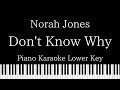【Piano Karaoke Instrumental】Don't Know Why / Norah Jones【Lower Key】