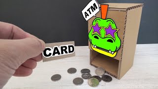 Cardboard ATM Machine with FNAF Monty｜How to make Cardboard Coin Bank Toy Paper Craft DIY