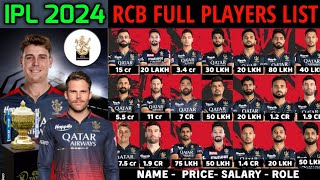 IPL 2024 Royal Challengers Bangalore Full Squad | RCB Team Final Players List 2024 | RCB Team 2024