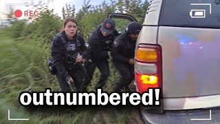 When Cops Realize They Need WAY More Backup