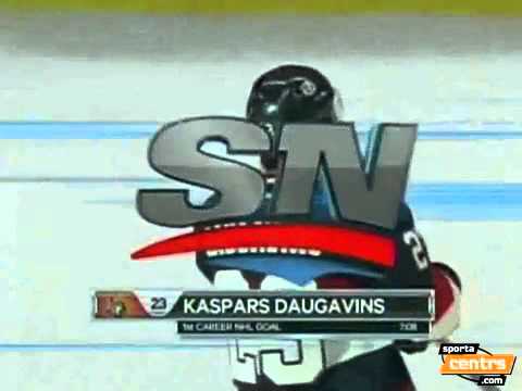 Kaspars Daugavins first NHL goal vs Toronto Maple Leafs 30.10.2011