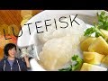 LUTEFISK & LEFSE Taste Test | Norwegian lye treated fish Christmas Dinner