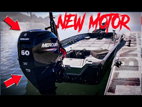 60Hp Mercury Outboard Big Tiller UPGRADE: tiny boat, big motor.  #fallonmarine