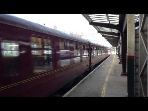 (HD) LMS Jubilee 45690 Leander departs Preston on 1Z54 30/5/2015