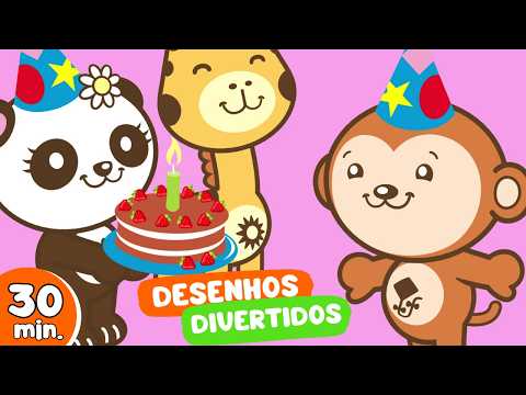 DIVERSÃO SEM PARAR!  🦁  30 Minutos de Desenhos e Cantigas que as Crianças AMAM! ✨