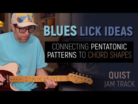 Blues Lick Ideas! Connecting Pentatonic patterns to chord shapes - Jam Track by Quist - EP626