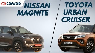 Nissan Magnite CVT vs Toyota Urban Cruiser AT - Power, Mileage, Space, Features and Price | CarWale