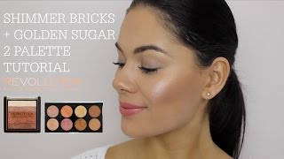 NEW MAKEUP REVOLUTION SHIMMER BRICKS + GOLDEN SUGAR 2 PALETTE