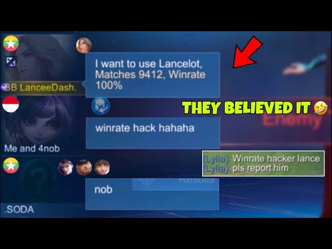 LANCELOT 100% WINRATE PRANK!! | THEIR REACTION WAS HILARIOUS 🤣 | HARD CARRY GAMEPLAY - MLBB