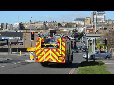East Sussex fire and rescue service - Roedean fire engine turn out from home station