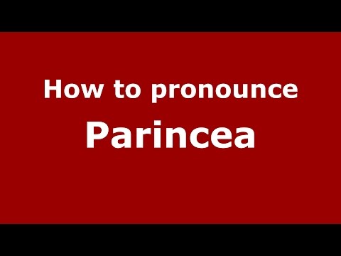 How to pronounce Parincea (Romanian/Romania)  - PronounceNames.com
