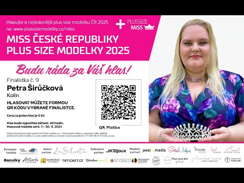 Finalistka s č. 9 soutěže Miss Plus Size Modelky České republiky 2025