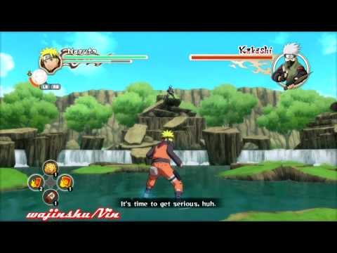 Naruto Ultimate Ninja Storm 2 Naruto vs Kakashi Boss Battle Gameplay [Rank S] [No Damage]