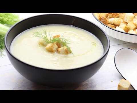 Creamy Fennel Soup Recipe (Plant-Based Paleo) with Bread Croutons