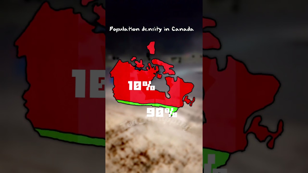 Population density in Canada #mapper #mapping #canada #maps #subscribe #stopgreenscreenkids