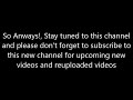 Introduction To My New Channel