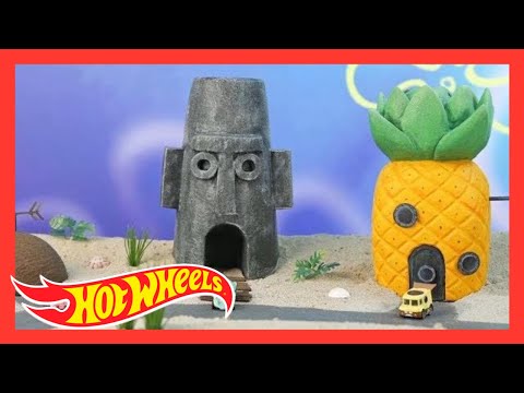 O ladrão de Bob Esponja Calça Quadrada na Fenda do Biquini ataca de novo | Hot Wheels Português