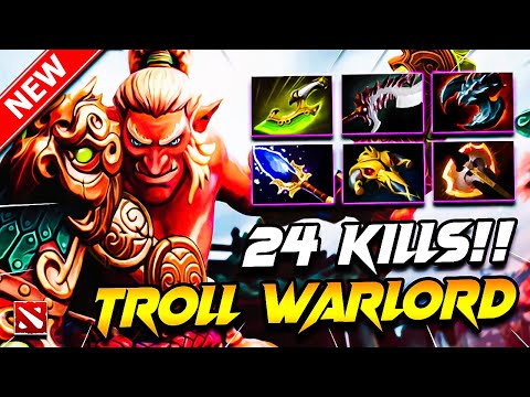 Dota 2 TROLL WARLORD Gameplay | (x24 Kill) Troll Warlord DOTA 2 Carry Build Pro Gameplay 7.39