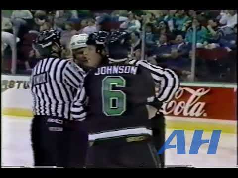 NHL Mar. 31, 1992 Jim Johnson,MIN v Gord Donnelly,BUF Minnesota North Stars Buffalo Sabres