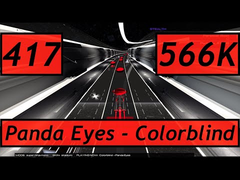 Audiosurf 2 Ep. 417: Panda Eyes - Colorblind. 566K score. Super Ninja Mono.
