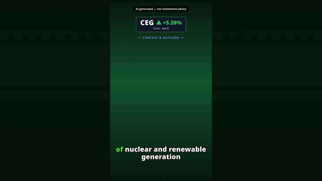 Por que a ação da Constellation Energy acelera hoje? CEG +5.26%