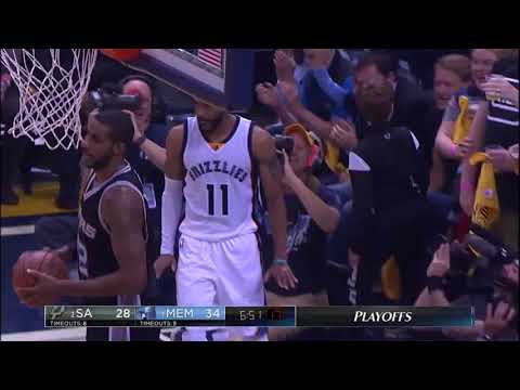 NBA, playoff 2017, Spurs vs. Grizzlies, Round 1, Game 4, Move 21, Mike Conley, lucky Shot